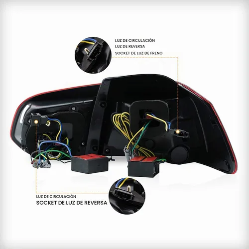 Vista 7 de VLAND Conjunto de luces traseras para Golf 6 2010-2014, lámparas traseras con DRL, luz trasera con luces antiniebla y señal de giro secuencial