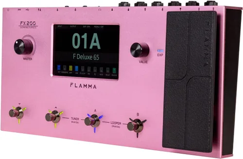Vista 9 de FLAMMA FX200 - Procesador multiefectos con batería, pantalla táctil LCD de 5" programable, puerto MIDI, amplia E/S, grabación de audio USB, 58