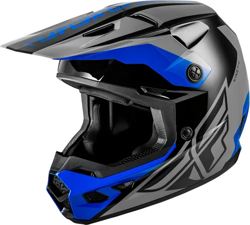 Vista 11 de FLY Racing Kinetic Crest MX Casco – Aprobado por DOT, carcasa de policarbonato ligero, equipo de protección avanzada para motocross Negro/Rojo/Gris