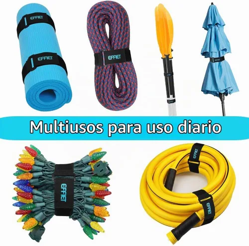 Vista 5 de Paquete de 3 correas elásticas de para visera de automóvil, correa de almacenamiento ajustable para extensión de cable de extensión