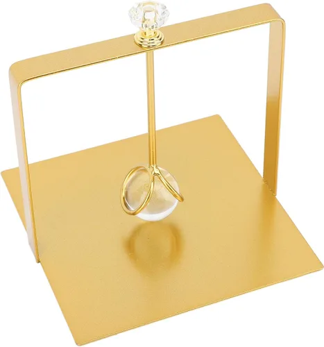 Vista 11 de Servilletero de metal con brazo pesado, servilletero de papel de hierro para mesa con asa, para el hogar, hotel, restaurante (negro)