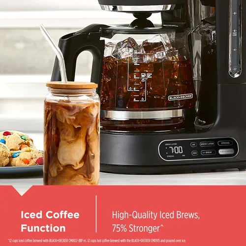 Vista 3 de BLACK+DECKER Split Brew - Cafetera digital de 12 tazas, CM0122, café helado o caliente, programable, toque rápido, mantiene el calor de 4 horas