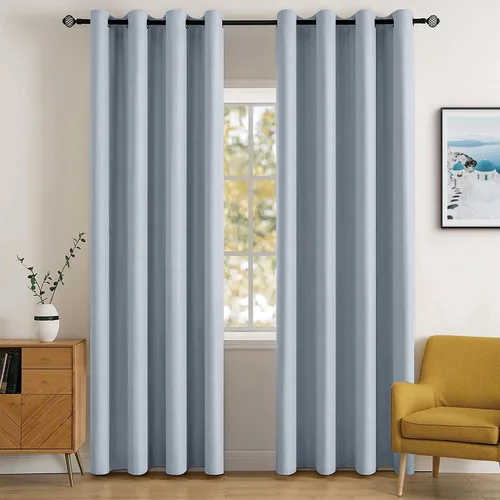 Vista 7 de MIULEE Cortinas opacas para dormitorio o sala de estar, juego de 2 paneles de cortina para ventana con aislamiento térmico y bloqueo de luz