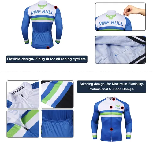 Vista 4 de Conjunto de camiseta de ciclismo para hombre, camiseta reflectante de secado rápido y pantalones cortos de ciclismo acolchados 3D, M