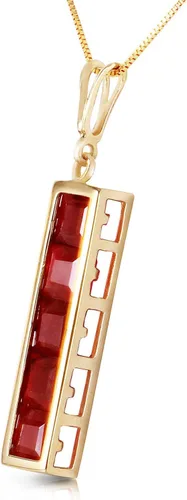 Vista 3 de Galaxy Gold GG Collar Sarajevo de oro amarillo macizo de 14 k con rubí de 2,5 quilates