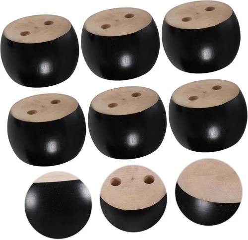 Vista 7 de Uonlytech Patas de sofá de madera maciza, patas de sofá de madera para muebles debajo de los muebles, sofá redondo de 2 pulgadas, patas de moño