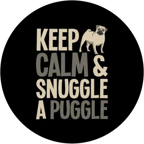 Vista 3 de Keep Calm Snuggle A Puggle - Regalos divertidos para los amantes de los perros, diseño de pug, Negro