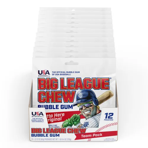 Vista 13 de Big League Chew Big Rally Blue - Goma de mascar de frambuesa azul intenso Perfecto para juegos de béisbol, equipos, concesiones, fiestas y más