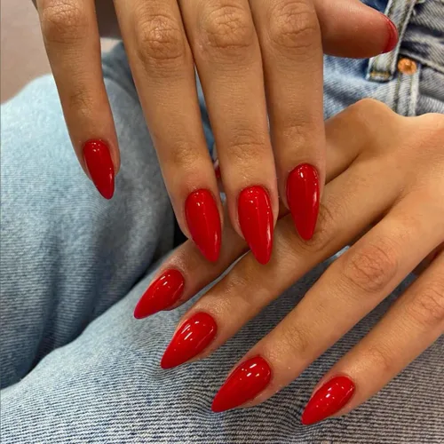 Vista 36 de Uñas postizas a presión color rosa bebé con forma de almendra, 48 piezas, uñas postizas gruesas neutras para mujeres, uñas de almendra medianas a