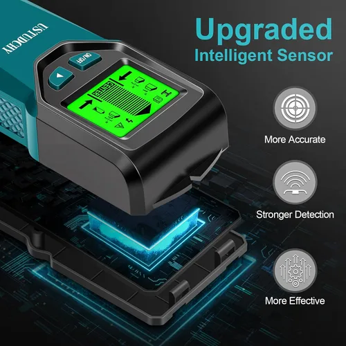 Vista 4 de Buscador de pernos – Escáner electrónico de pared 5 en 1, sensor de pernos con pantalla LCD digital y chip inteligente inteligente, detector