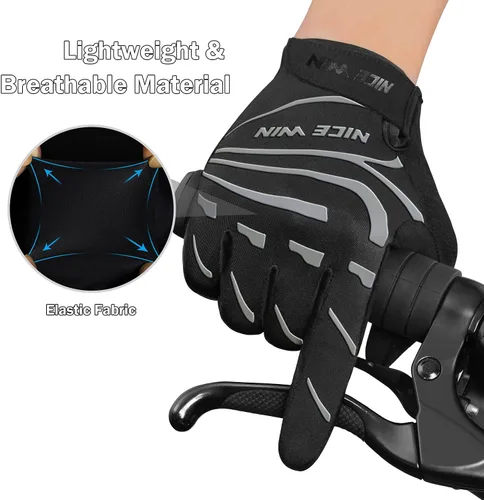 Vista 2 de NICEWIN Cycling Bike Gloves Men Women, Padded Anti-Slip Mountain Bike Gloves, Touch Screen Full Finger Road Bicycle Biking Gloves