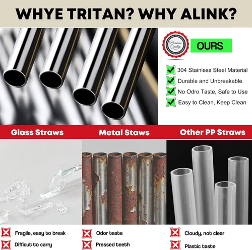 Vista 8 de ALINK Pajitas de acero inoxidable para botella de agua Owala FreeSip Sway de 30 onzas, paquete de 6 popotes de repuesto de metal reutilizables solo
