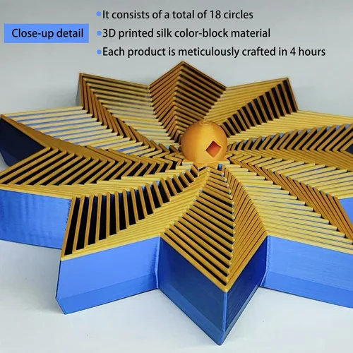 Vista 9 de Juguete fractal de copo de nieve, juguete de escritorio ejecutivo impreso en 3D, perfecto para aliviar el estrés, la irritabilidad y la relajación