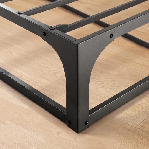 Vista 6 de Somier de cama individual Mellow 9 pulgadas, con base de colchón de láminas de acero resistente Negro