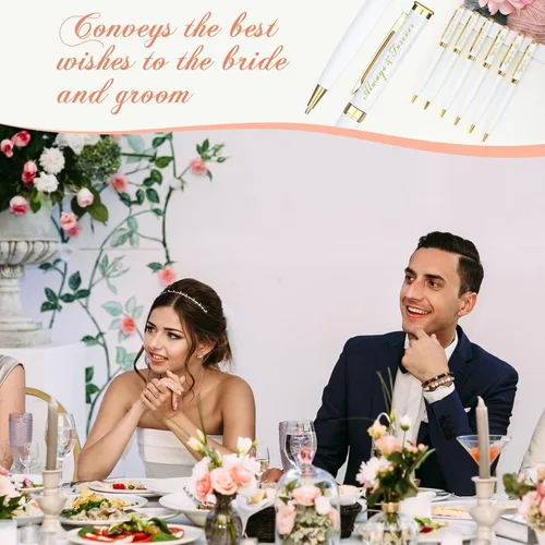 Vista 5 de Fumete Bolígrafos de boda para fiesta nupcial, bolígrafos de tinta negra, rotulación de Siempre y para siempre, bolígrafos de boda para despedida
