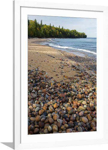 Vista 9 de ART.COM Impresiones artísticas enmarcadas para pared, Michigan, Pictured Rocks National Lakeshore, Au Sable Point and Lake Superior por Jamie & Judy
