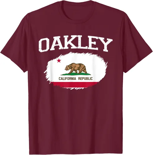 Vista 12 de OAKLEY CA CALIFORNIA Flag Vintage USA Sports Hombre Mujer Camiseta, Negro
