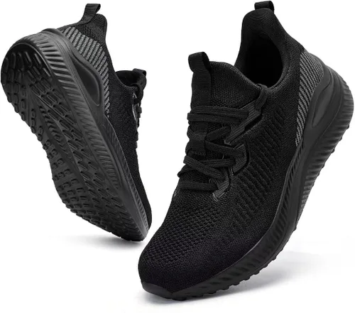 Vista 6 de Akk Zapatos deportivos para caminar para hombre, para correr, tenis para entrenamiento, atletismo, gimnasio, sin cordones, cómodos, transpirables