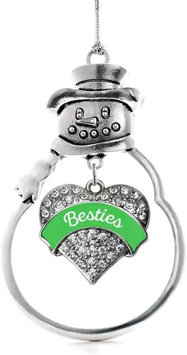 Vista 103 de Colgante de plata con diseño de Detroit con forma de corazón y muñeco de nieve con circonitas cúbicas