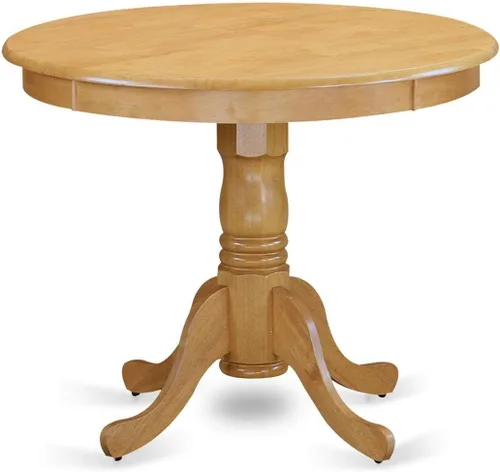 Vista 17 de East West Furniture ANT-ABK-TP Mesa de Comedor Antigua - una Mesa Redonda de Cocina con Superficie/Tablero y Base de Pedestal, 36x36 Pulgadas, Negro