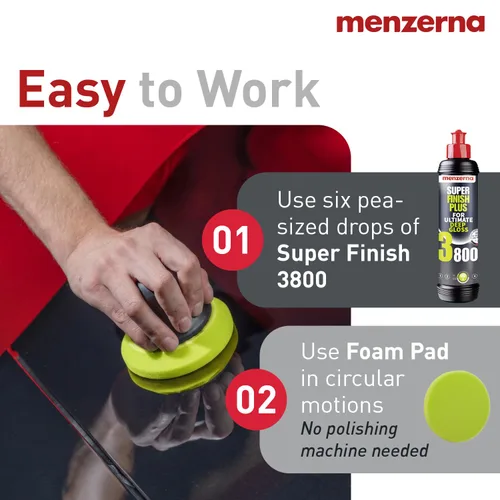 Vista 4 de Menzerna “Super Finish Plus 3800” Pulimento de brillo profundo para un acabado de espejo perfecto Compuesto de pulido para micro arañazos