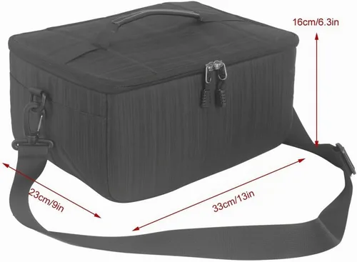 Vista 3 de Koolertron - Bolso universal para cámara DSLR, con particiones acolchadas forradas para lentes, funda protectora impermeable, para Canon/Nikon/Sony