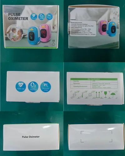 Vista 9 de Oxímetro de pulso para niños, monitor de oxígeno HOLFENRY para bebés, punta de dedo, oxímetro de pulso para niños, pantalla grande, incluida