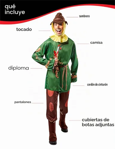 Vista 2 de Rubie's Disfraz de espantapájaros, edición del 75 aniversario de Mago de Oz, para adulto