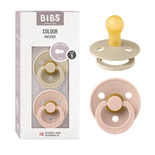 Vista 83 de BIBS - Paquete de 2 chupetes para bebés, goma natural libre de bisfenol A, hechos en Dinamarca, colección Colour, para bebés de 18+ meses, azul bebé