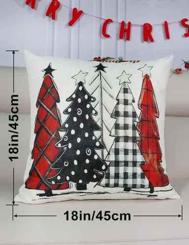 Vista 7 de multiwins - Fundas de almohada navideñas de 18 x 18 pulgadas, 4 piezas
