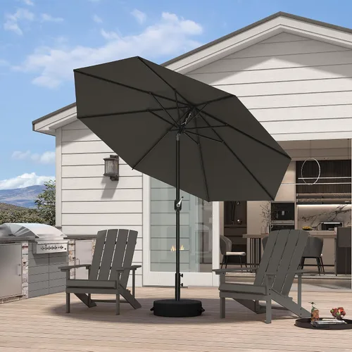 Vista 23 de PURPLE LEAF Sombrilla LED para patio y piscina, 5 x 8 pies, con base para Beige