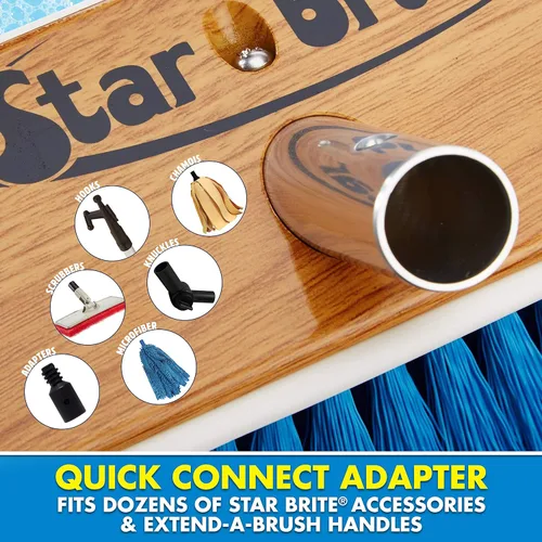 Vista 5 de STAR BRITE Cepillo de limpieza prémium de 8 pulgadas, bloque de madera sintética con fibras prene de estrella duraderas de alta densidad