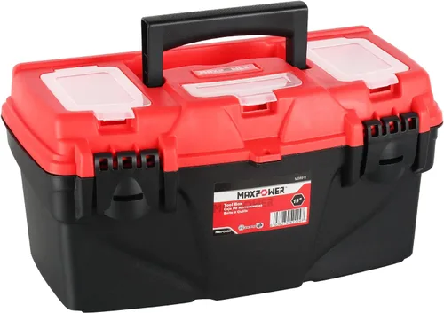 Vista 8 de MAXPOWER - Caja de herramientas de 13 pulgadas, caja de herramientas pequeña con bandeja extraíble y organizador de caja de herramientas con doble
