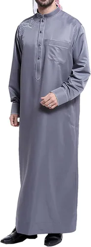 Vista 3 de Kurta With Palazzo And Dupatta - Camisas con estampado africano para hombre y hombre, cuello en V, disfraz de Dubai, ropa de lino para hombre