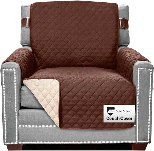 Vista 77 de Sofa Shield Funda de sofá con correa, reversible, resistente a las manchas y al desgarro, funda acolchada de microfibra, lavables, asiento de 62