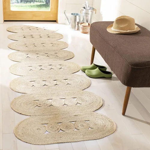 Vista 6 de SAFAVIEH Natural Fiber Collection - Alfombra decorativa de 2 pies 3 pulgadas x 4 pies, marfil, hecha a mano de yute trenzado trenzado, ideal