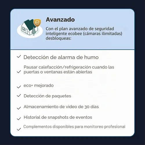 Vista 15 de ecobee Total Security Bundle Suscripción avanzada de 1 año de Smart