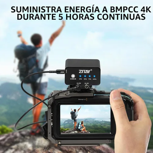Vista 3 de Batería externa de 95 WH compatible con cámara Blackmagic Pocket Cinema BMPCC 4K 4KPro 6K 6KPro NP-F570 4-5 horas