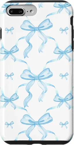 Vista 12 de Cintas y lazos estéticos de color azul claro para iPhone 16 en estuche de acuarela