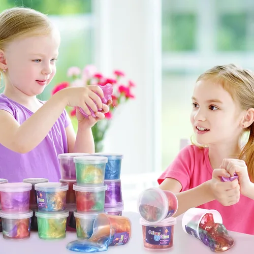 Vista 2 de Favores de Fiesta para Niños Kit de Slime Galaxia, Paquete de 30 Masilla Rica y Colorida a Granel, Lodo para Alivio del Estrés y la Ansiedad