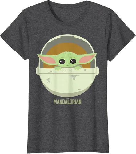Vista 4 de Star Wars The Mandalorian The Child Bassinet - Camiseta con retrato Negro