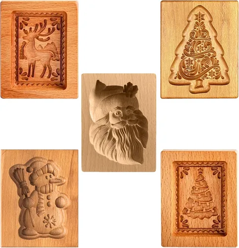 Vista 28 de Molde de Galletas de Madera, Molde de Horneado 3D, Herramienta de Decoración de Gravura para Artesanía, Adecuado para Halloween, Acción de Gracias