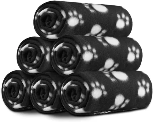 Vista 13 de Comsmart - Manta cálida con estampado de huellas para perros y gatos
