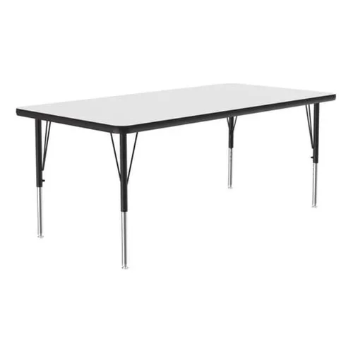 Vista 12 de Correll - Tabla rectangular de 24 x 60 pulgadas, tabla de actividades, altura ajustable, laminado de alta presión blanco duradero, muebles
