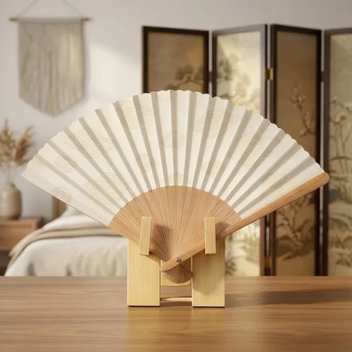 Vista 8 de FOMIYES Soporte para ventilador japonés, estante plegable decorativo para almacenamiento y organización en el hogar, 5.51 x 2.95 x 1.57 pulgadas