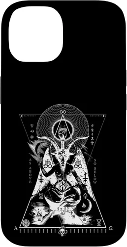 Vista 4 de iPhone 16 BAPHOMET - Como arriba y abajo - Funda de geometría sagrada oculta