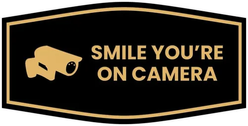 Vista 26 de Fancy Smile You're On Camera Letrero (negro) - Mediano (1 unidad)