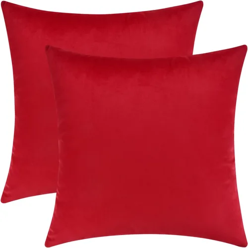 Vista 18 de Mixhug - Fundas de almohada decorativas de terciopelo, fundas de cojín para sofá y cama, juego de 2 fundas azules, 16 x 16 pulgadas