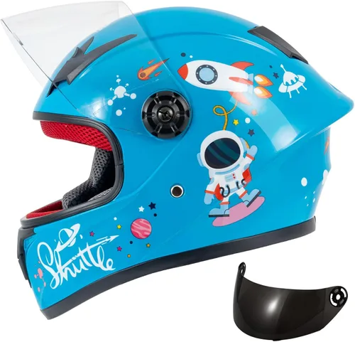 Vista 8 de Casco de motocicleta para niños, casco de cara completa para jóvenes, casco ligero aprobado por DOT para motocross, ATV, todoterreno, cascos