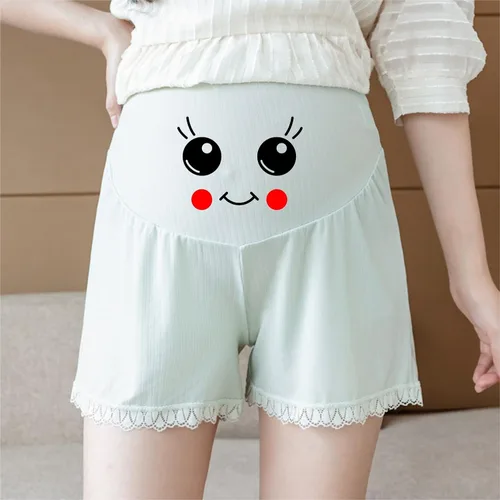 Vista 4 de Pantalones cortos de maternidad con texto personalizado sobre el vientre Entrenamiento Corriendo Casual Verano Personalización Pantalones cortos